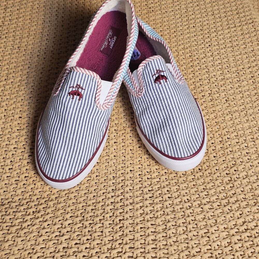 Sperry x Brooks Brothers "Seersucker" Slip-On Sneakers Mens Size 11.5